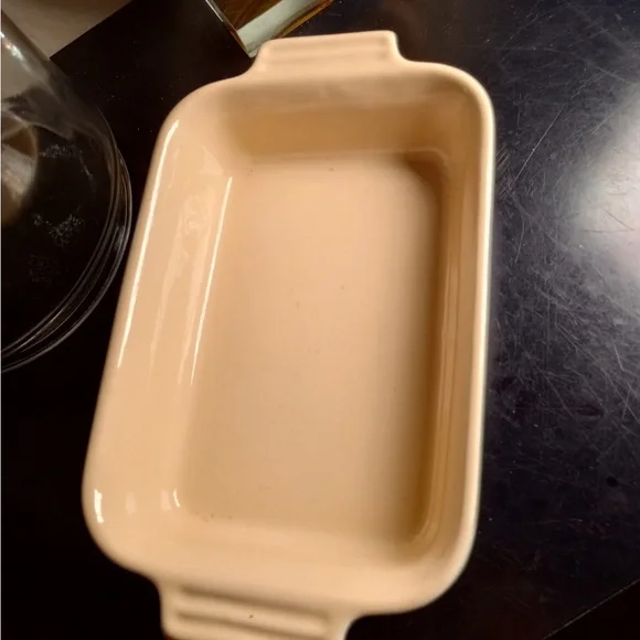 Le Creuset Stoneware Rectangle Baking Casserole Dish Pan Teal  Small 7x5 - Picture 3 of 5